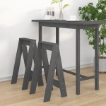 vidaXL Scaune, 2 buc., gri, 40x40x75 cm, lemn masiv de pin vidaXL Scaune, 2 buc., gri, 40x40x75 cm, lemn masiv de pin