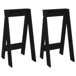vidaXL Scaune, 2 buc., negru, 40x40x75 cm, lemn masiv de pin