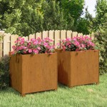 vidaXL Jardiniere cu picioare 2 buc. ruginiu 49x47x50 cm oțel corten vidaXL Jardiniere cu picioare 2 buc. ruginiu 49x47x50 cm oțel corten