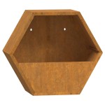 vidaXL Jardiniere de perete, 2 buc., ruginiu, 30x10x25 cm, oțel corten