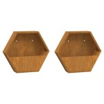 vidaXL Jardiniere de perete, 2 buc., ruginiu, 46x10x40 cm, oțel corten vidaXL Jardiniere de perete, 2 buc., ruginiu, 46x10x40 cm, oțel corten