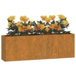 vidaXL Jardiniere de perete, 2 buc., ruginiu, 53x10x17 cm, oțel corten