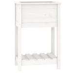 vidaXL Jardinieră cu raft, alb, 54x34,5x81 cm, lemn masiv de pin