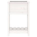 vidaXL Jardinieră cu raft, alb, 54x34,5x81 cm, lemn masiv de pin