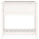 vidaXL Jardinieră cu raft, alb, 82,5x34,5x81 cm, lemn masiv de pin