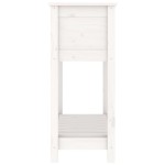 vidaXL Jardinieră cu raft, alb, 82,5x34,5x81 cm, lemn masiv de pin