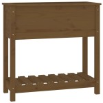 vidaXL Jardinieră cu raft, maro miere, 82,5x34,5x81 cm, lemn masiv pin