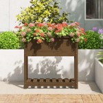 vidaXL Jardinieră cu raft, maro miere, 82,5x34,5x81 cm, lemn masiv pin