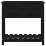 vidaXL Jardinieră cu raft, negru, 82,5x34,5x81 cm, lemn masiv de pin