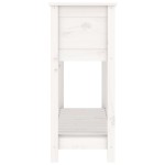 vidaXL Jardinieră cu raft, alb, 111,5x34,5x81 cm, lemn masiv de pin