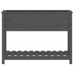 vidaXL Jardinieră cu raft, gri, 111,5x34,5x81 cm, lemn masiv de pin