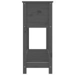 vidaXL Jardinieră cu raft, gri, 111,5x34,5x81 cm, lemn masiv de pin