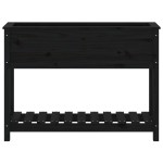 vidaXL Jardinieră cu raft, negru, 111,5x34,5x81 cm, lemn masiv de pin