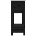 vidaXL Jardinieră cu raft, negru, 111,5x34,5x81 cm, lemn masiv de pin