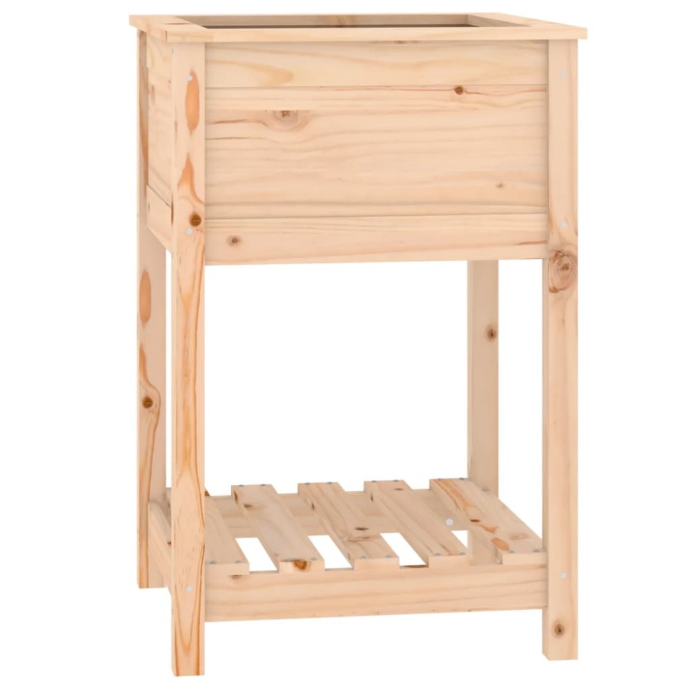 vidaXL Jardinieră cu raft, 54x54x81 cm, lemn masiv de pin