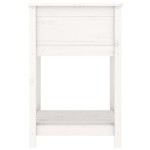 vidaXL Jardinieră cu raft, alb, 54x54x81 cm, lemn masiv de pin