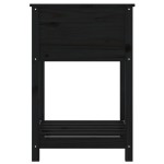 vidaXL Jardinieră cu raft, negru, 54x54x81 cm, lemn masiv de pin