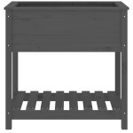 vidaXL Jardinieră cu raft, gri, 82,5x54x81 cm, lemn masiv de pin