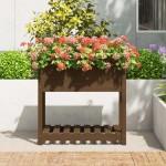 vidaXL Jardinieră cu raft, maro miere, 82,5x54x81 cm, lemn masiv pin
