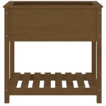 vidaXL Jardinieră cu raft, maro miere, 82,5x54x81 cm, lemn masiv pin
