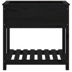 vidaXL Jardinieră cu raft, negru, 82,5x54x81 cm, lemn masiv de pin
