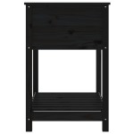 vidaXL Jardinieră cu raft, negru, 82,5x54x81 cm, lemn masiv de pin