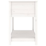 vidaXL Jardinieră cu raft, alb, 111,5x54x81 cm, lemn masiv de pin
