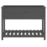 vidaXL Jardinieră cu raft, gri, 111,5x54x81 cm, lemn masiv de pin