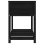vidaXL Jardinieră cu raft, negru, 111,5x54x81 cm, lemn masiv de pin