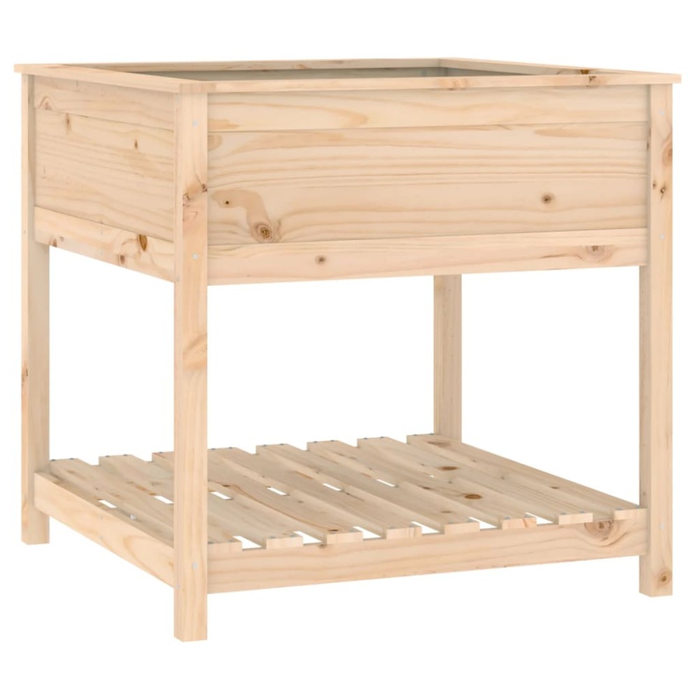 vidaXL Jardinieră cu raft, 82,5x82,5x81 cm, lemn masiv de pin