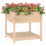 vidaXL Jardinieră cu raft, 82,5x82,5x81 cm, lemn masiv de pin vidaXL Jardinieră cu raft, 82,5x82,5x81 cm, lemn masiv de pin
