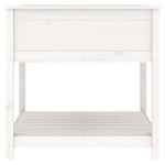vidaXL Jardinieră cu raft, alb, 82,5x82,5x81 cm, lemn masiv de pin