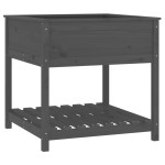 vidaXL Jardinieră cu raft, gri, 82,5x82,5x81 cm, lemn masiv de pin vidaXL Jardinieră cu raft, gri, 82,5x82,5x81 cm, lemn masiv de pin