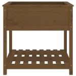 vidaXL Jardinieră cu raft, maro miere, 82,5x82,5x81 cm, lemn masiv pin