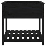 vidaXL Jardinieră cu raft, negru, 82,5x82,5x81 cm, lemn masiv de pin