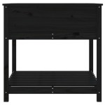 vidaXL Jardinieră cu raft, negru, 82,5x82,5x81 cm, lemn masiv de pin