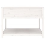 vidaXL Jardinieră cu raft, alb, 111,5x111,5x81 cm, lemn masiv de pin