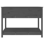 vidaXL Jardinieră cu raft, gri, 111,5x111,5x81 cm, lemn masiv de pin
