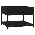 vidaXL Jardinieră cu raft, negru, 111,5x111,5x81 cm, lemn masiv de pin