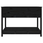 vidaXL Jardinieră cu raft, negru, 111,5x111,5x81 cm, lemn masiv de pin