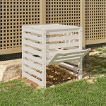 vidaXL Compostor, alb, 63,5x63,5x77,5 cm, lemn masiv de pin vidaXL Compostor, alb, 63,5x63,5x77,5 cm, lemn masiv de pin