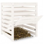 vidaXL Compostor, alb, 63,5x63,5x77,5 cm, lemn masiv de pin vidaXL Compostor, alb, 63,5x63,5x77,5 cm, lemn masiv de pin