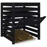vidaXL Compostor, negru, 63,5x63,5x77,5 cm, lemn masiv de pin vidaXL Compostor, negru, 63,5x63,5x77,5 cm, lemn masiv de pin