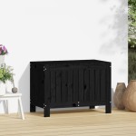 vidaXL Cutie depozitare grădină, negru, 76x42,5x54 cm, lemn masiv pin vidaXL Cutie depozitare grădină, negru, 76x42,5x54 cm, lemn masiv pin