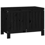 vidaXL Cutie depozitare grădină, negru, 76x42,5x54 cm, lemn masiv pin vidaXL Cutie depozitare grădină, negru, 76x42,5x54 cm, lemn masiv pin
