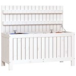 vidaXL Cutie de depozitare grădină, alb, 108x42,5x54 cm lemn masiv pin vidaXL Cutie de depozitare grădină, alb, 108x42,5x54 cm lemn masiv pin