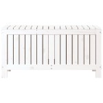 vidaXL Cutie de depozitare grădină, alb, 108x42,5x54 cm lemn masiv pin vidaXL Cutie de depozitare grădină, alb, 108x42,5x54 cm lemn masiv pin