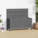 vidaXL Cutie de depozitare grădină, gri, 108x42,5x54 cm lemn masiv pin vidaXL Cutie de depozitare grădină, gri, 108x42,5x54 cm lemn masiv pin