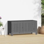 vidaXL Cutie de depozitare grădină, gri, 108x42,5x54 cm lemn masiv pin vidaXL Cutie de depozitare grădină, gri, 108x42,5x54 cm lemn masiv pin