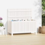 vidaXL Cutie de depozitare grădină, alb, 115x49x60 cm, lemn masiv pin vidaXL Cutie de depozitare grădină, alb, 115x49x60 cm, lemn masiv pin
